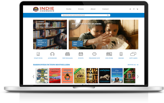 laptop with indiecommerce 2.0 site