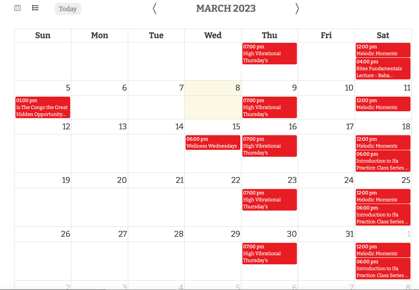 IndieCommerce 2.0 Calendar 